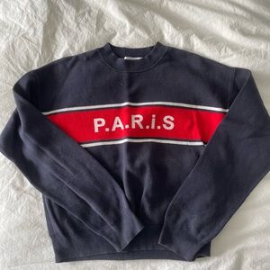 & Other Stories Black and Red Crew Neck Sweater